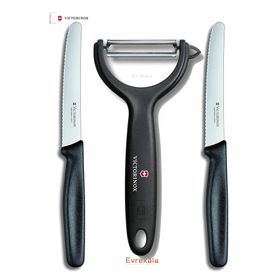 Victorinox Evrekala Shop Soyacak Testere Ağızlı Black New Set Bıçak Seti