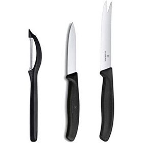 Victorinox Siyah Bıçak ve Soyacak Özel Set