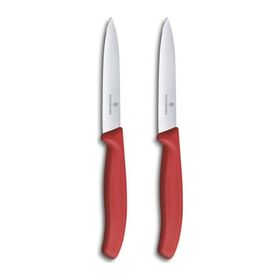 Victorinox Tırtıklı Sivri Kırmızı 10 cm Soyma Bıçağı