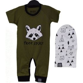 Victory 84783 Raccoon Şapkalı 3-6 Ay Siyah Bebek Tulumu