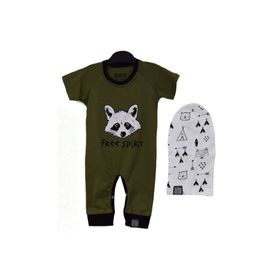 Victory 84783 Raccoon Şapkalı 3-6 Ay Siyah Bebek Tulumu