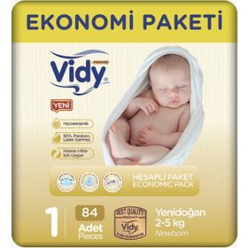 Vidy Baby Premium No:1 Yenidoğan Bebek Bezi