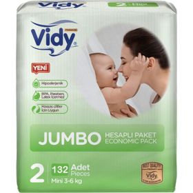 Vidy Baby Premium No:2 Mini 132 Adet Bebek Bezi