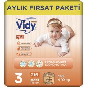 Vidy Baby Premium No:3 Midi Bebek Bezi