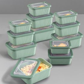 Vienev 1750-1050-600 ml Yeşil 4X 12'li VIP Dikdörtgen Mikrodalga ve Difrize Uygun Saklama Kabı Seti