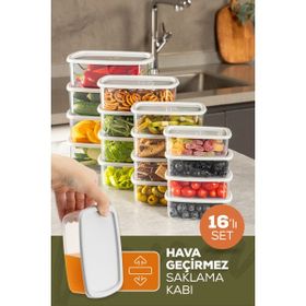Vienev 250-500-750-1200 ml Gri 4X 16'lı Hava Geçirmez Saklama Kabı Seti