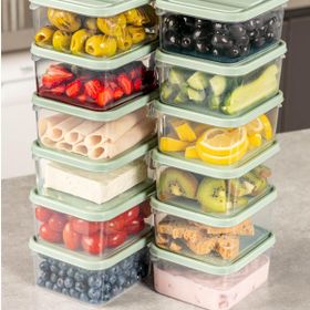 Vienev 350 ml Mint Buzdolabı Dondurucu Organizer Mikrodalga ve Difrize Uygun 12'li Saklama Kabı