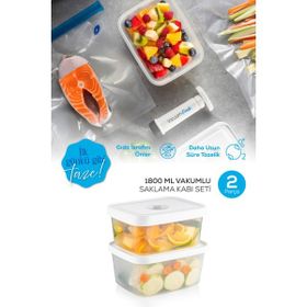 Vienev Vacuumfresh 1800 ml 2'li Vakumlu Gıda Saklama Kabı Seti