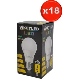 Viketled Beyaz White 9W 18'li Set Led Ampül