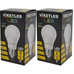 Viketled Beyaz White 9W 2'li Set Led Ampül