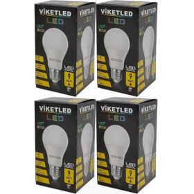 Viketled Beyaz White 9W 4'lü Set Led Ampül