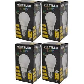 Viketled Beyaz White 9W 4'lü Set Led Ampül