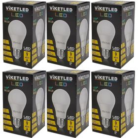 Viketled Beyaz White 9W 6'lı Set Led Ampül