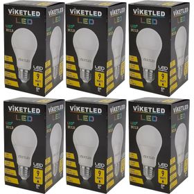 Viketled Beyaz White 9W 6'lı Set Led Ampül