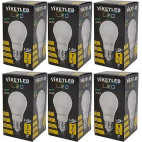 Viketled Beyaz White 9W 6'lı Set Led Ampül
