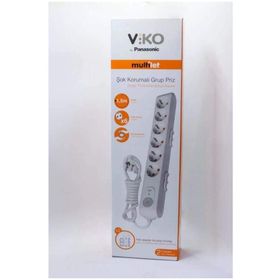 Viko 1.5 m Altılı Şok/Akım Korumalı Grup Priz