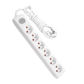 Viko 1 Metre Multi-Let Altılı Beyaz Priz