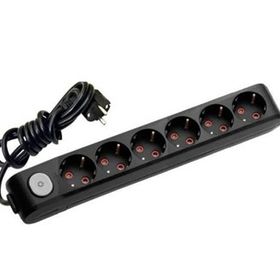 Viko 1050190137603 Multiled 3 mt Anahtarlı Topraklı Kablolu Çocuk Korumalı Siyah Altılı Priz