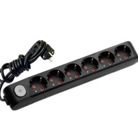 Viko 1050190137603 Multiled 3 mt Anahtarlı Topraklı Kablolu Çocuk Korumalı Siyah Altılı Priz
