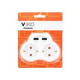 Viko 2A 2'li Topraklı ve USB Çıkışlı Fiş Priz