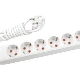 Viko 2M Kablolu Topraklı Altılı Beyaz Priz