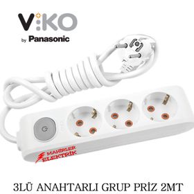 Viko 3'lü 3 m Anahtarlı Uzatma Kablo