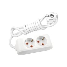 Viko 90113203 Multi-Led Beyaz Topraklı Kablolu Çocuk Korumalı 3 mt İkili Grup Priz