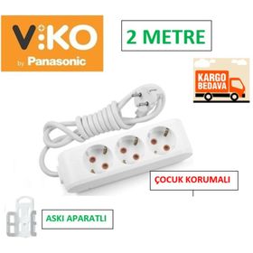 Viko 90113302 Beyaz 3'lü 2 mt Multilet Priz