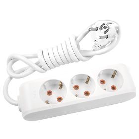 Viko 90113303 Multi-Led Beyaz Topraklı Kablolu Çocuk Korumalı 3 mt Üçlü Grup Priz