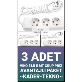 Viko 90113305 3'lü 5 m Grup Priz
