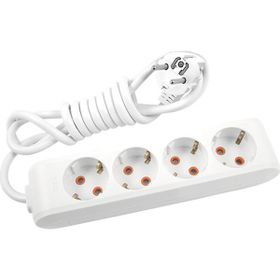Viko 90113403 Multi-Led Beyaz Topraklı Kablolu Çocuk Korumalı 3 mt Dörtlü Grup Priz