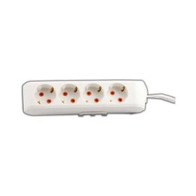 Viko 90113405 Multi-Led Beyaz Topraklı Kablolu Çocuk Korumalı 5 mt Dörtlü Grup Priz