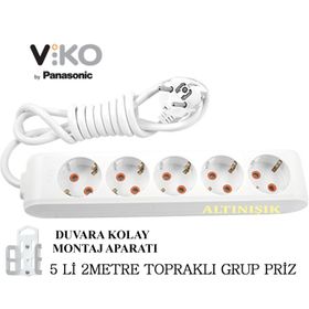 Viko 90113500 Multi-Let Topraklı Klemens 5'li Grup Priz