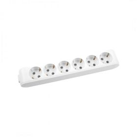 Viko 90113600 Topraklı Çocuk Korumalı Klemensli Multi-Let Beyaz Altılı Grup Priz