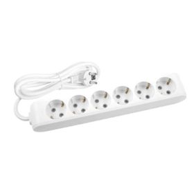 Viko 90113603 Multi-Led Beyaz Topraklı Kablolu Çocuk Korumalı 3 mt Altılı Grup Priz