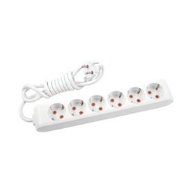 Viko 90113603 Multi-Led Beyaz Topraklı Kablolu Çocuk Korumalı 3 mt Altılı Grup Priz