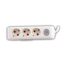 Viko 90117302 Multi-Led Beyaz Anahtarlı Topraklı Kablolu Çocuk Korumalı 2 mt Üçlü Grup Priz