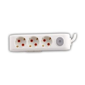 Viko 90117302 Multi-Led Beyaz Anahtarlı Topraklı Kablolu Çocuk Korumalı 2 mt Üçlü Grup Priz