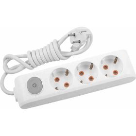 Viko 90117303 Multi-Led Beyaz Anahtarlı Topraklı Kablolu Çocuk Korumalı 3 mt Üçlü Grup Priz