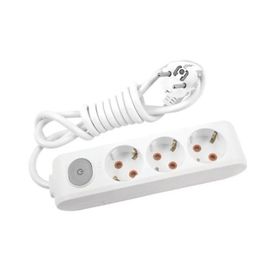 Viko 90117303 Multi-Led Beyaz Anahtarlı Topraklı Kablolu Çocuk Korumalı 3 mt Üçlü Grup Priz