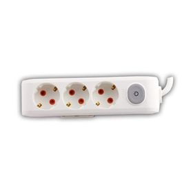 Viko 90117305 Multi-Led Beyaz Anahtarlı Topraklı Kablolu Çocuk Korumalı 5 mt Üçlü Grup Priz