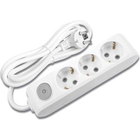 Viko 90117305 Multi-Led Beyaz Anahtarlı Topraklı Kablolu Çocuk Korumalı 5 mt Üçlü Grup Priz