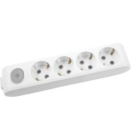 Viko 90117400 Multi-Led Anahtarlı Topraklı Çocuk Korumalı Klemensli BeyazDörtlü Grup Priz