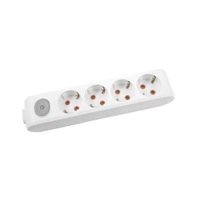 Viko 90117400 Multi-Led Anahtarlı Topraklı Çocuk Korumalı Klemensli BeyazDörtlü Grup Priz