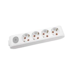 Viko 90117400 Multi-Led Anahtarlı Topraklı Çocuk Korumalı Klemensli BeyazDörtlü Grup Priz