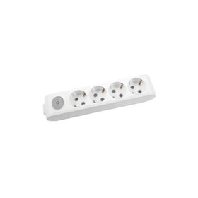 Viko 90117400 Multi-Led Anahtarlı Topraklı Çocuk Korumalı Klemensli BeyazDörtlü Grup Priz
