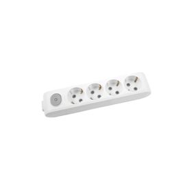 Viko 90117400 Multi-Led Anahtarlı Topraklı Çocuk Korumalı Klemensli BeyazDörtlü Grup Priz
