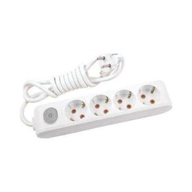 Viko 90117403 Multi-Led Beyaz Anahtarlı Topraklı Kablolu Çocuk Korumalı 3 mt Dörtlü Grup Priz