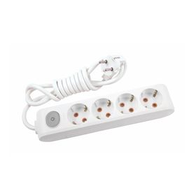 Viko 90117403 Multi-Led Beyaz Anahtarlı Topraklı Kablolu Çocuk Korumalı 3 mt Dörtlü Grup Priz
