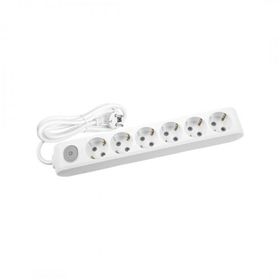 Viko 90117602 Multi-Led Beyaz Anahtarlı Topraklı Kablolu Çocuk Korumalı 2 mt Altılı Grup Priz